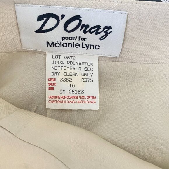 Vintage D'Oraz Beige Minimalist Pencil Midi Skirt 10 - Picture 5 of 5